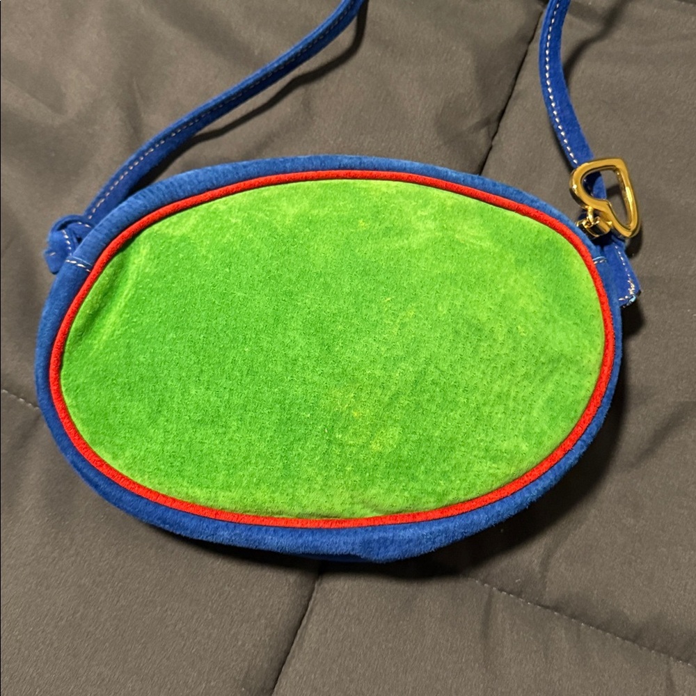 Moschino Pink and Blue Oval Bag with Green and Gold Accents - Picture 2 of 5